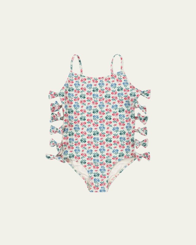 Girl's Edith Floral-Print Swimsuit, Size 2